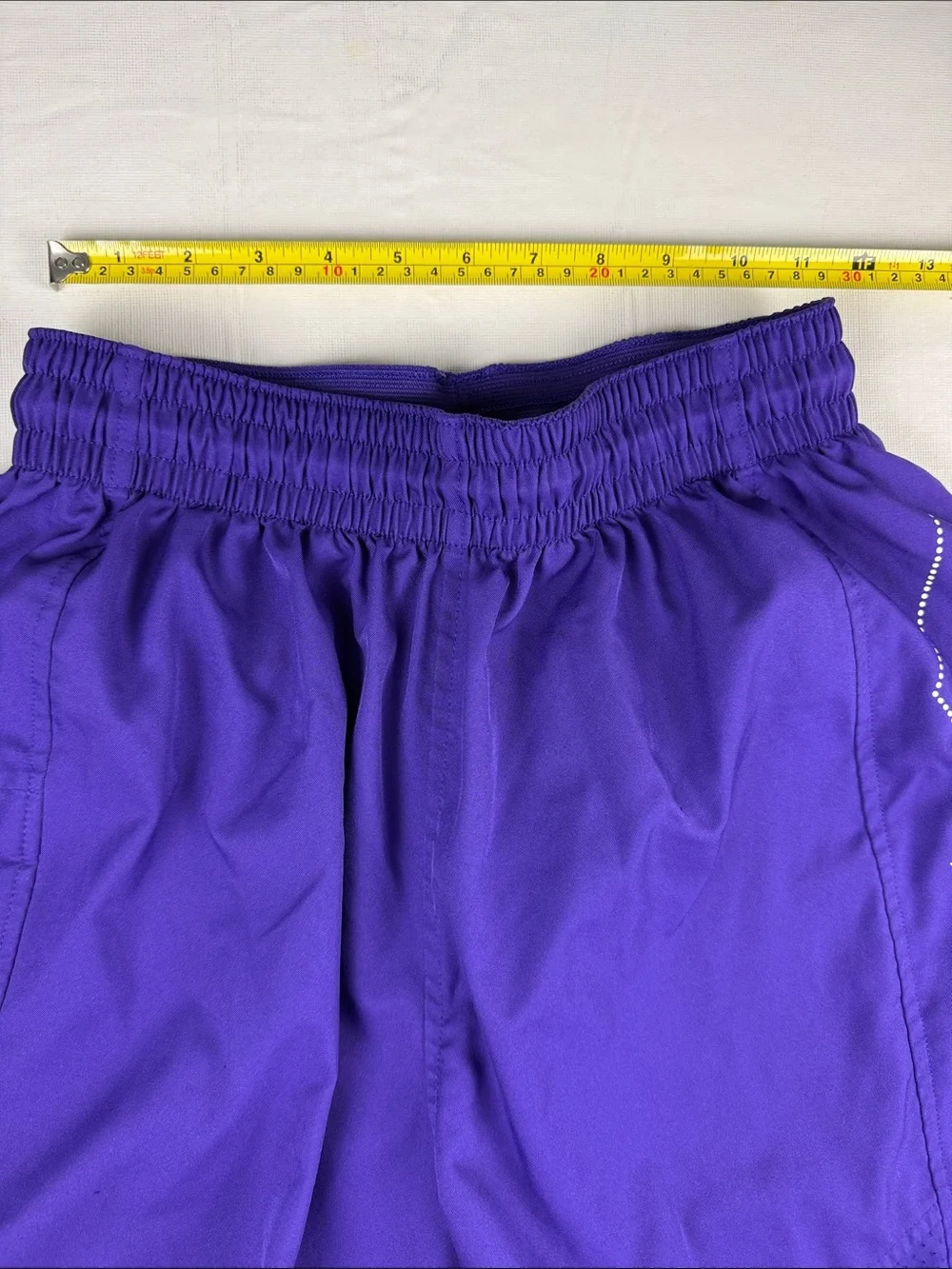 Jordan Men’s Purple Basketball Shorts Neon Yellow Accents Red Jumpman Size M
